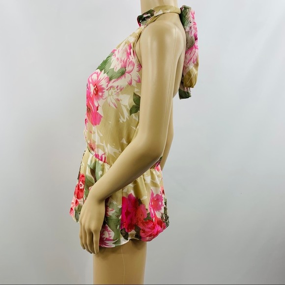 Walter Baker Cream Pink Floral Halter Top - Picture 8 of 12